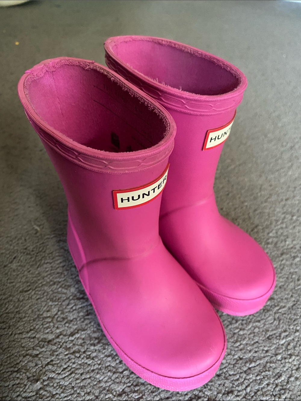 Hunter Kids Bright Pink Waterproof Rain Boots